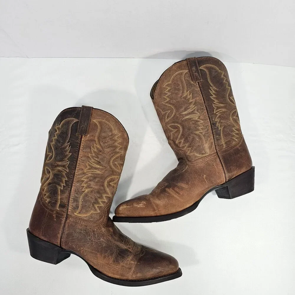 Laredo Birchwood 68452 Mens 16 D Brown Distressed Leather Western Cowboy Boots